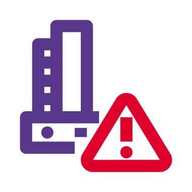 İnşaat tesisinde güvenlik gerekçesiyle uyarı göstergesi.