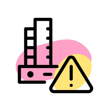 İnşaat tesisinde güvenlik gerekçesiyle uyarı göstergesi.