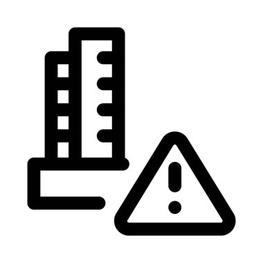 İnşaat tesisinde güvenlik gerekçesiyle uyarı göstergesi.