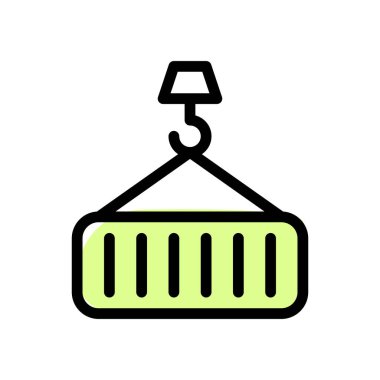 Konteynır sevkiyatı vinç kancasıyla kaldırıldı.