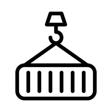 Konteynır sevkiyatı vinç kancasıyla kaldırıldı.