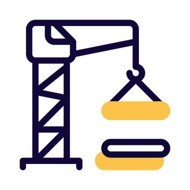 Ağır yük taşıyan bir vinç..