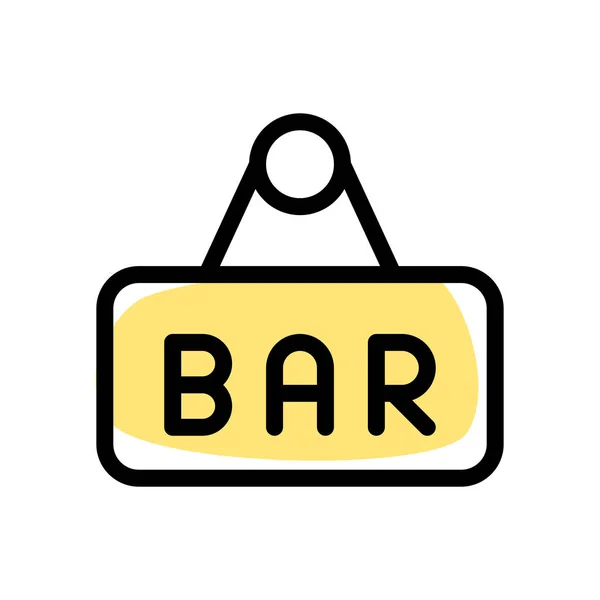 Ein Montiertes Banner Wirbt Für Eine Bar — Stockvektor