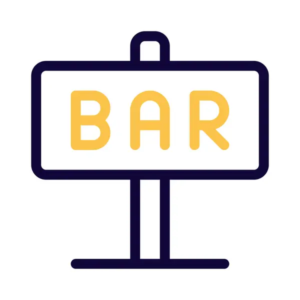 Bar Sign Board Mounted Street Side — Stock Vector