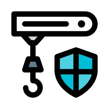 Kaldıraç kancasıyla korunan vinç..