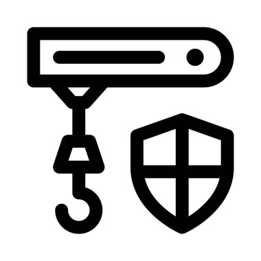 Kaldıraç kancasıyla korunan vinç..