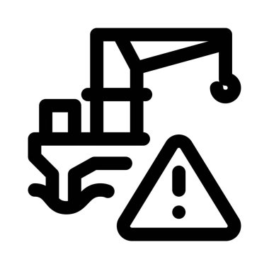 Uyarı göstergesi olan deniz mayınlama kazıcısı.