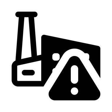 Güvenlik kaygıları için uyarı işaretleri olan fabrika.