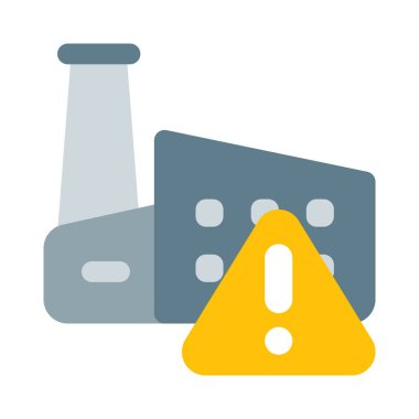 Güvenlik kaygıları için uyarı işaretleri olan fabrika.