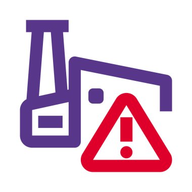 Güvenlik kaygıları için uyarı işaretleri olan fabrika.