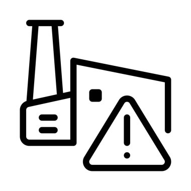 Güvenlik kaygıları için uyarı işaretleri olan fabrika.