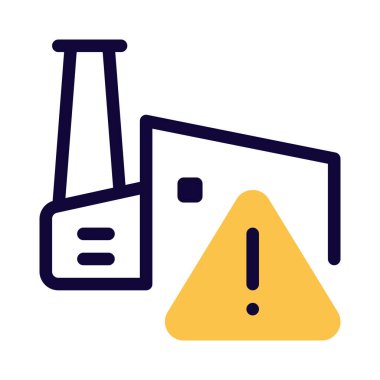 Güvenlik kaygıları için uyarı işaretleri olan fabrika.