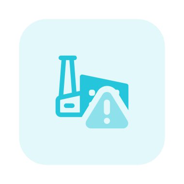 Güvenlik kaygıları için uyarı işaretleri olan fabrika.