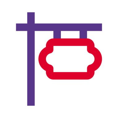 Dışarıda asılı panoda bilgi gösteriliyor.