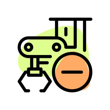 Bakım için üretim makinesi kaldırılıyor.