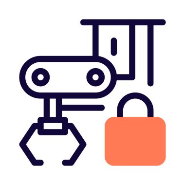 Kilit sistemi ile donatılmış üretim makinesi.