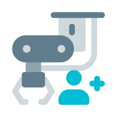 Üretim endüstrisindeki makineler işçiler tarafından çalıştırılıyor..