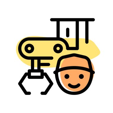 Fabrika işçisi üretim birimi yönetiyor..