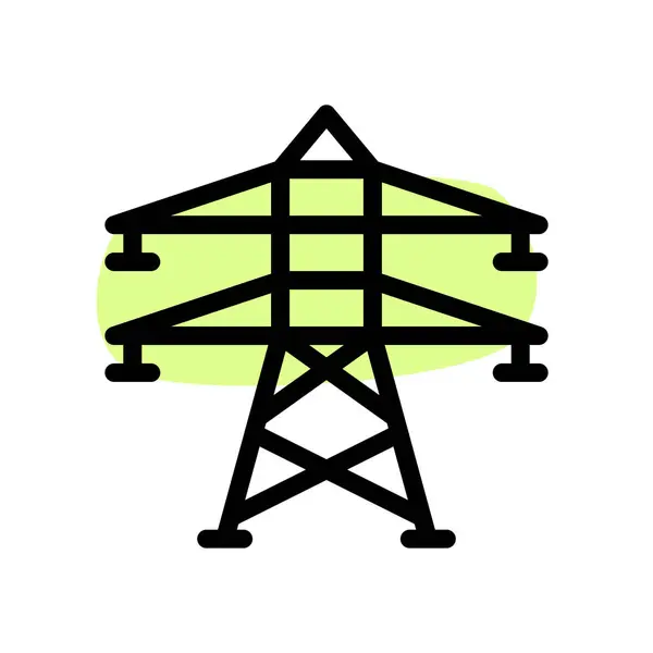 Yüksek Voltaj Sinyalleri Iletmek Için Kullanılan Elektrik Kulesi — Stok Vektör