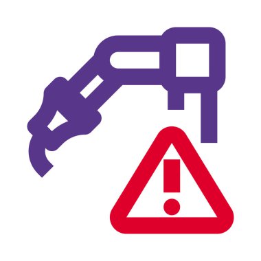 Güvenlik uyarılarıyla donatılmış robot kol.