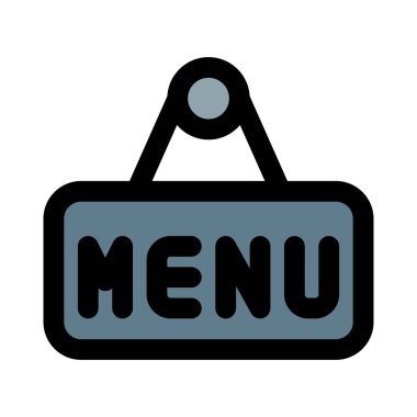 Kafenin dışında gösterilen menü pankartı.