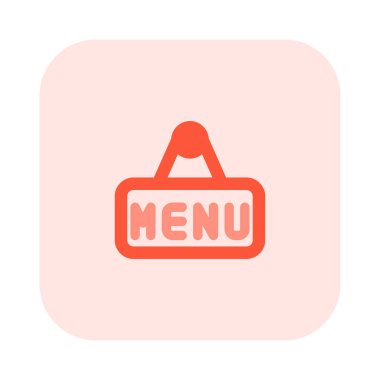 Kafenin dışında gösterilen menü pankartı.