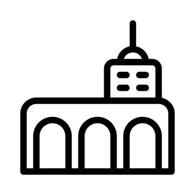 Birkaç girişi olan çarpıcı modern yapı.