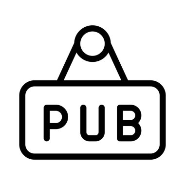 Duvarda bir bar tabelası asılı..