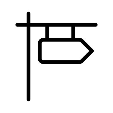 Yol işareti yön oku ile asılıyor.