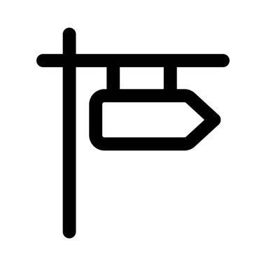 Yol işareti yön oku ile asılıyor.