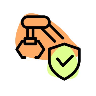 Üretim tesislerinde kullanılmak üzere koruyucu robot kolu.