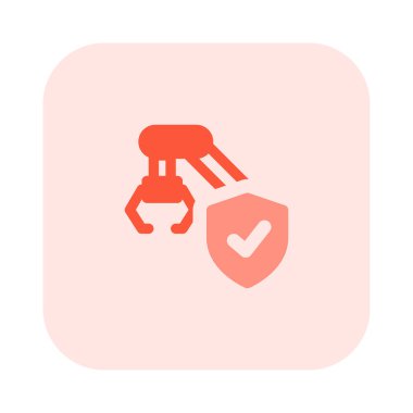 Üretim tesislerinde kullanılmak üzere koruyucu robot kolu.