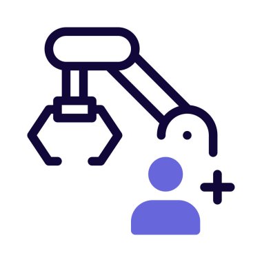 İşçi endüstriyel tesisler için robot kol kullanıyor..