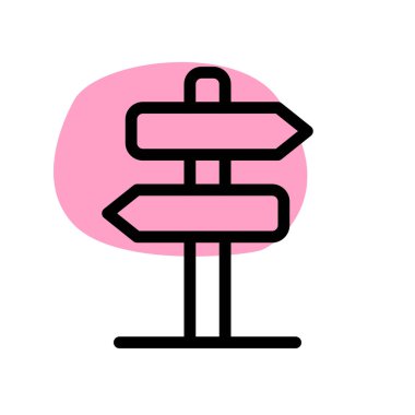 Yolu göstermek için yol kenarına pano yerleştirildi.