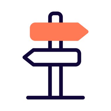 Yolu göstermek için yol kenarına pano yerleştirildi.