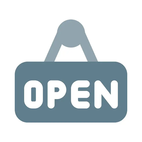 Open Баннер Показывающий Услугу Доступную Магазине — стоковый вектор