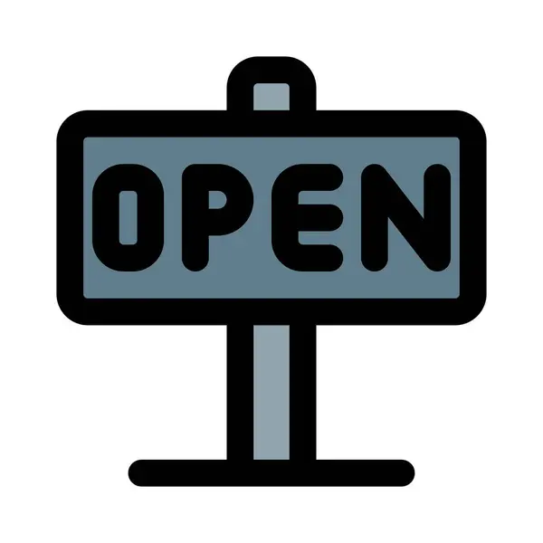 Öppen Kommersiell Skylt För Allmänheten — Stock vektor