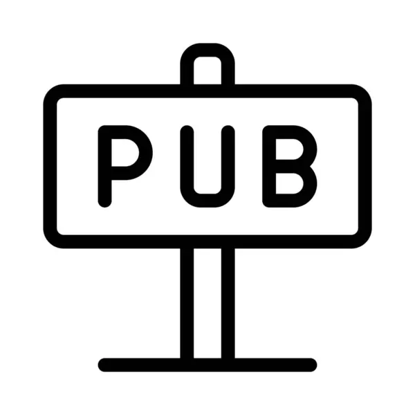 Suporte Placa Sinal Colocado Fora Pub —  Vetores de Stock