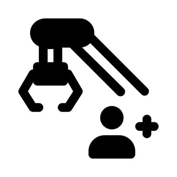 Pracovník Používající Robotické Rameno Pro Průmyslová Zařízení — Stockový vektor