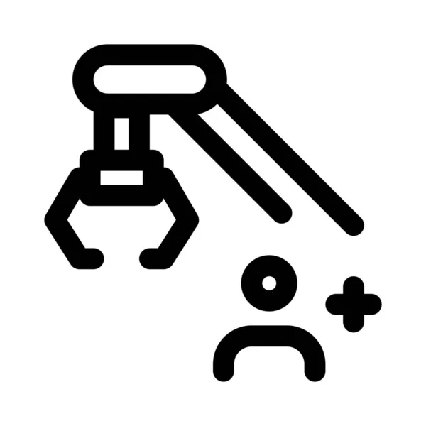 Pracovník Používající Robotické Rameno Pro Průmyslová Zařízení — Stockový vektor