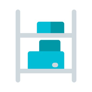 Karton kutular envanter rafında tutulur..