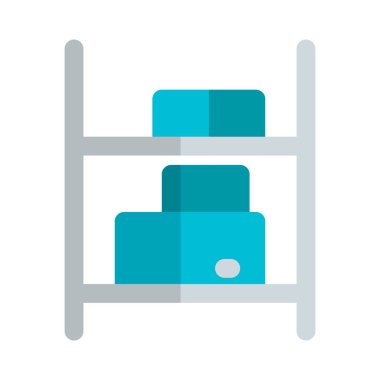 Karton kutular envanter rafında tutulur..