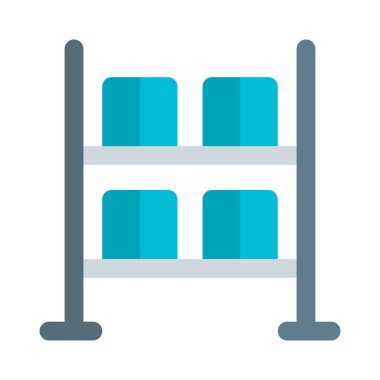 Malları tutmak için fabrika depolama rafı.