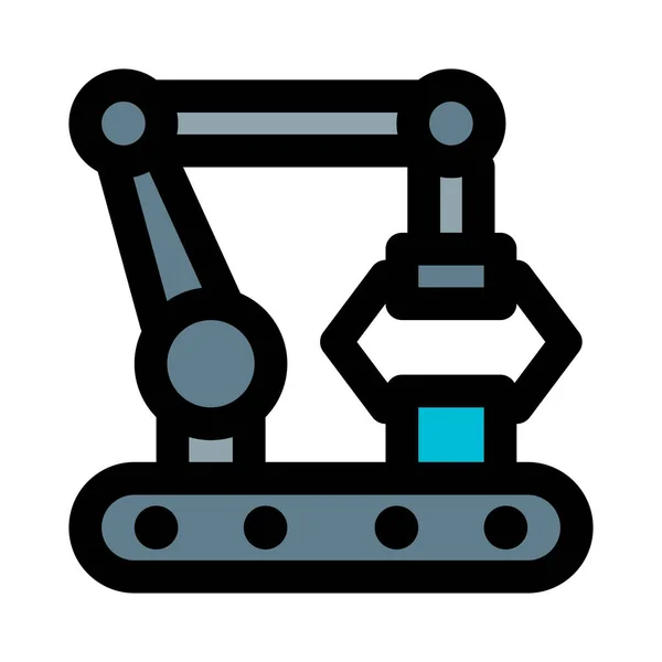 Ρομποτικός Βραχίονας Αυτοματισμό Για Επαναλαμβανόμενες Εργασίες — Διανυσματικό Αρχείο