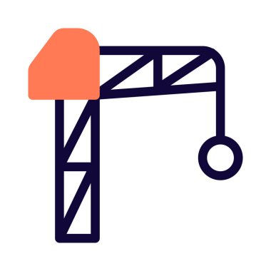 Yıkım için ağır yıkım güllesiyle vinç.