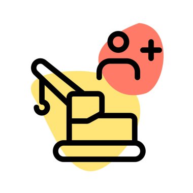 İnşaat kullanıcısı tarafından işletilen ağır araç.