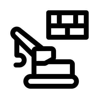 Vinçle duvar için bina malzemesi kaldırma.