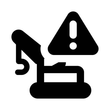 Uyarı işareti olan bir inşaat aracı..