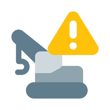 Uyarı işareti olan bir inşaat aracı..