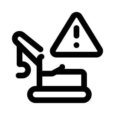 Uyarı işareti olan bir inşaat aracı..